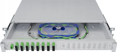 Obrázek produktu pro Optický přepínač Rack 19" 1U 2x1:16 PLC SC/APC Zásuvka pouzdra