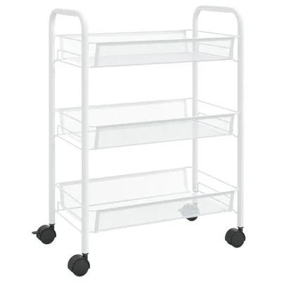 Obrázok produktu pre vidaXL Kuchynský vozík 3 police biely 46x26x64 cm železo