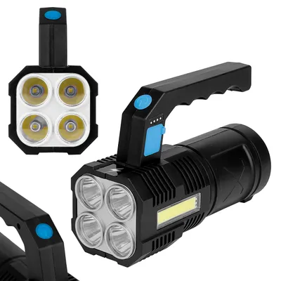 Produktbild von LED Arbeitsleuchte 2W LED 160lm + 3W COB 240lm 6000K Kaltweiß IPX2 Akku Schwarz