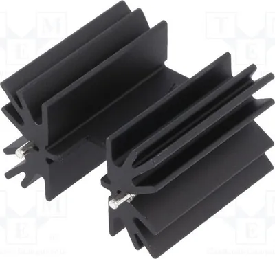 Produktbild von 1x Radiator: geprägt schwarz  W: 41,9mm H H: 25,4mm 647-15ABPE Kühler L: 38,1mm