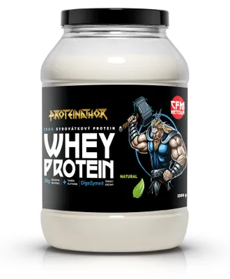 Obrázek produktu pro Proteinathor WPC80 Syrovátkový Protein CFM | 80 % Bílkovin + Digezyme | Natural | 2300 g