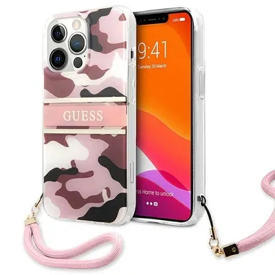 Produktbild von Guess Guhcp13Xkcabpi Iphone 13 Pro Max 6,7 Rosa/Rosa Hartschalenkoffer Camo Strap Kollektion