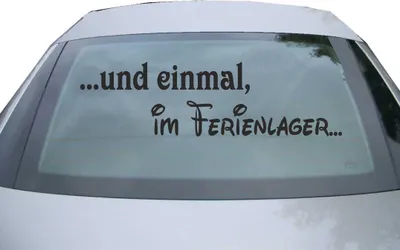 Produktbild von Indigos UG - Aufkleber Heckscheibe & Motorklappe DE2163 - schwarz - 600x171 mm - und einmal im Ferienlager - Auto Scheiben Fenster Heckklappe Tuning Racing JDM - Die cut