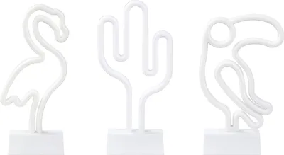 Zdjęcie produktu dla BELIANI Zestaw 3 neonów LED wielokolorowe neonowa lampka na baterię oświetlenie