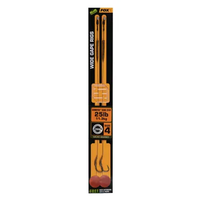 Zdjęcie produktu dla Fox Leader Edges Wide Gape Rigs 2 szt. 4 - 25lb Camotex Semi Stiff x 2