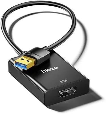 Produktbild von ZH160 USB zu HDMI Adapter, 1080P@60Hz HDR für Laptop/PC/TV/Monitor/Projektor, Plug and Play, HD Audio Video Übertragung, Kompatibel mit Windows/Mac