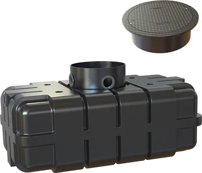Produktbild von Garten-Zisternen Flachtank 1700 L inkl. Anschlüsse und begehbarer PE-Abdeckung, Regenwassertank, Erdtank