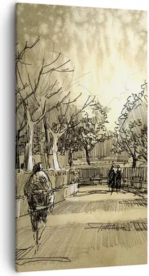 Produktbild von Bild auf Leinwand - Leinwandbild - Park Spaziergang Baum - 55x100cm - Wand Bild - Wanddeko - Leinwanddruck - Bilder - Kunstdruck - Wanddekoration - Leinwand bilder - Wandkunst - PA55x100-3758