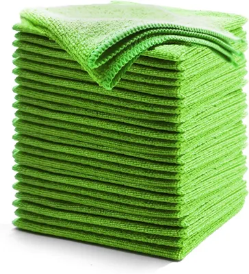 Produktbild von Mikrofaser Reinigungstücher 15 Stück, 30x30 cm, Grüne Reinigungstücher für Küche, Haushalt, Auto