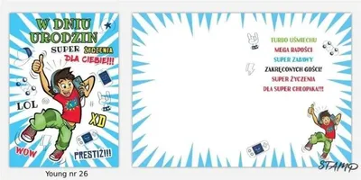 Produktbild von Young B6-Karte + Umschlag, Motiv Nr. 026 „Geburtstag“ – Stamp