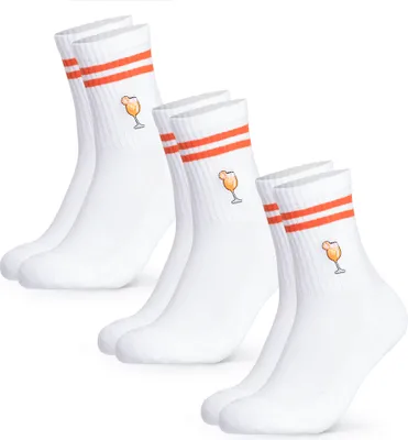 Produktbild von Occulto Damen & Herren Motiv Tennissocken mit Streifen 3er Pack (Modell: Summer) Spritz 39-42