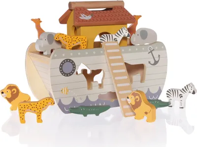 Produktbild von Robustes Holzpuzzle mit Arche Noah Motiv für Kleinkinder ab 18 Monaten