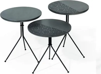 Productafbeelding van Set van 3 bijzettafels, design woonkamer, luxe salontafel