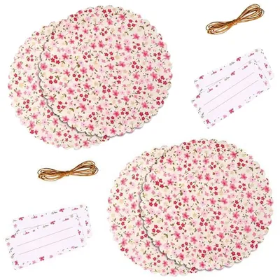 Immagine prodotto di 2 set decorativi per vasetti di marmellata con fiori