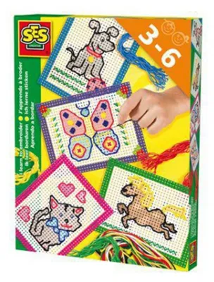 Produktbild von SES Ich lerne sticken inkl. 4 Stickkarten