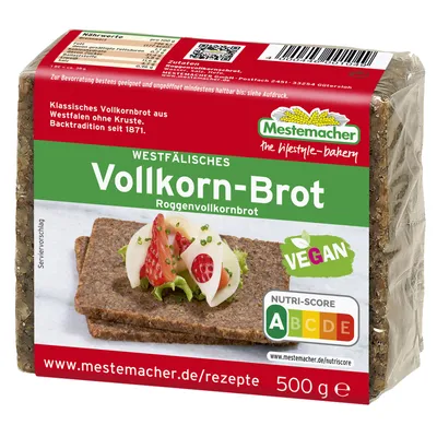 Zdjęcie produktu dla Mestemacher Westfalen klasyczny chleb żytni razowy bez skórki 500g