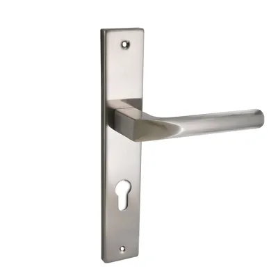 Produktbild von Domino Türgriff CONO M9 72 PZ Drückergarnitur für Zimmertür, Bürotür, Kellertür, Innentür, L-Form, Türbeschläge aus Aluminium Nickel