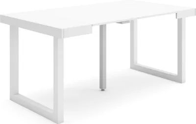 Produktbild von Ausziehbarertisch, 160x90x73cm, Für 8 Gäste, Massivholz Beine, Weiß