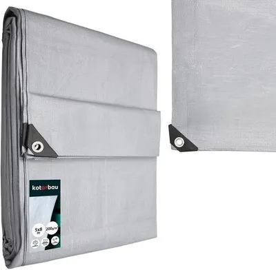 Productafbeelding van Afdekzeil, 5 x 8 m, 160 g/m², Zeil Afdekking, Zilver