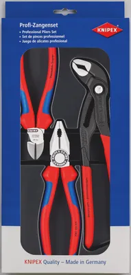 Produktbild von Knipex Zangenset 3-teilig 170 x 36 mm 1x0302180/1x7002160 u.1x8701250, 1 Stk.