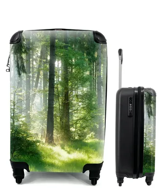 Produktbild von MuchoWow® Koffer Handgepäck Trolley Rollkoffer Kleine Reisekoffer mit 4 Rollen - Natur - Bäume - Wald - Grün - Sonne - Gras - Pflanzen - Cabin Size < 55x40x23 cm & 55x40x20 cm - Fotokoffer - Kabinenkoffer - Boardgepäck - Reise-Box - Reisekoffer - Reisegepäck - Koffer mit Bild - Trolley für Kinder