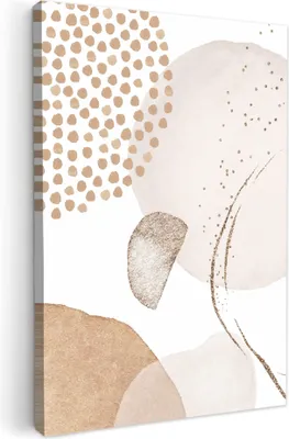 Produktbild von MuchoWow® - Leinwandbilder - Aquarell - Pastell - Beige - Abstrakt - Modern, Wandbild, Wanddeko Bilder Wohnzimmer, 80x120 cm