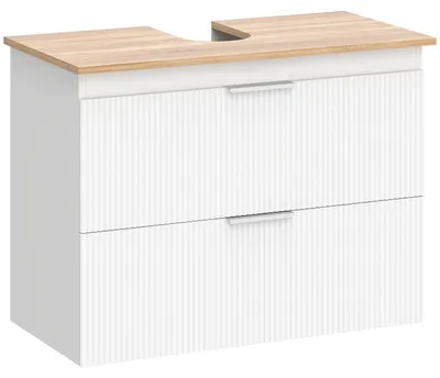 Immagine prodotto di Mobiletti da bagno con lavabo, larghezza 80 cm, con 2 cassetti | Colore: Bianco | Dimensioni: 80x40x60 cm