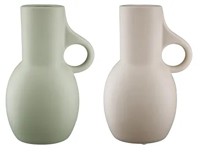 Produktbild von Gilde Vase, Flasche, "Opaco", Keramik, beige, grau, grün, L. 8 cm, B. 14 cm, H. 21 cm 32663 4063387326633 2 Stück (2-fach sortiert)