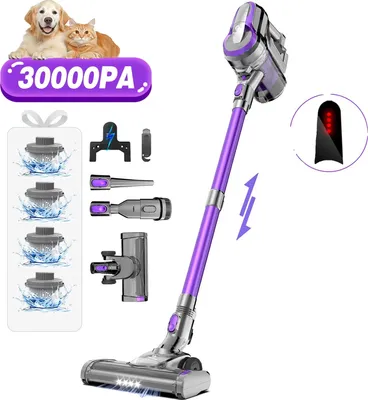 Produktbild von Akku-Staubsauger, 30KPa Saugkraft, 55 Minuten Laufzeit, HEPA-Filter, LILA, EU