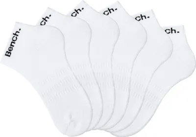 Produktbild von Bench Sportsocken Damen Herren Kurzsocken, Halbhohe Socken 6 -teilig 6x weiß Größe 39/42