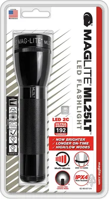 The product is shown in its retail packaging, with the flashlight prominently displayed.
