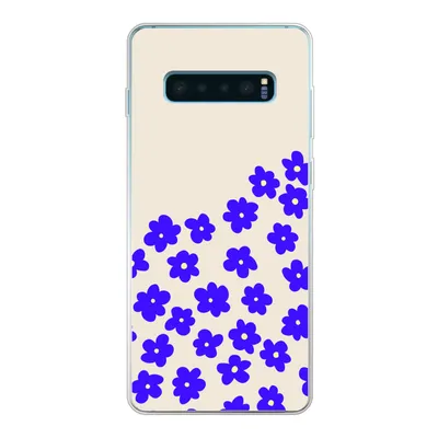 Produktbild von MuchoWow® Handyhülle Schutzhülle Hülle für Samsung Galaxy S10 Lite Blume - Blau - Muster Silikon Softcase Handy Hülle - Schutz
