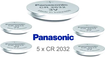 Produktbild von 5x Panasonic CR2032 DL2032 ECR2032 Lithium Knopfzellen – Lose Batterien für Uhren, Autoschlüssel