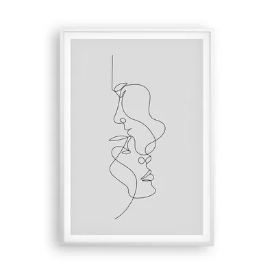 Produktbild von Gerahmtes Poster - Weißer Rahmen - Stück Linear Paar - 70x100 cm - Wand Bild - Wanddeko - Wandbilder - Kunstposter - Wandposter - Bilderrahmen - Bilder - Kunstdruck - Wanddekoration - P2WPA70x100-4895