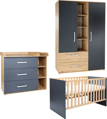 Produktbild von arthur berndt Babymöbel Set Alessio 3-tlg. Kleiderschrank Babybett Wickelkommode