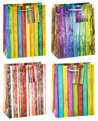 Produktbild von TSI Geschenktüten STREIFEN, 12er Packung, Größe: Mittel (HxBxT 23 x 18 x 10 cm),