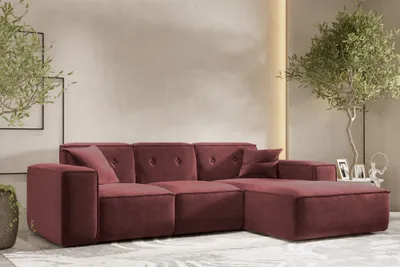 Produktbild von Ecksofa Designersofa CESINA Stoff Perfect Harmony Bordeauxrot Ottomane Rechts