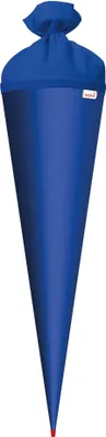 Produktbild von Bastel-Schultüte groß ultramarinblau - 70 cm rund - extra stabil durch Rot(h)-Spitze mit dunkelblauem Filz-Verschluss
