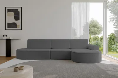 Produktbild von ALTDECOR Ecksofa mit Schlaffunktion und Bettkasten - MARI-L2-S - 368X167X85 - Grau Corner Sofa Eckcouch Couch L-Form, links/rechts angeordnet, Schlafcouch Ausziehbar Wohnlandschaft