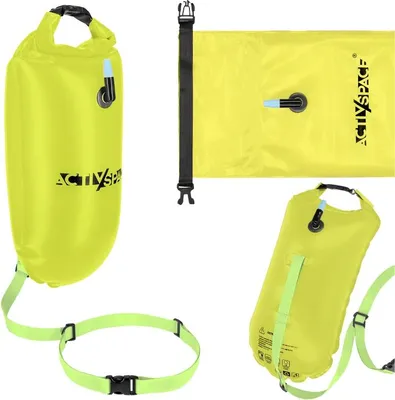 Produktbild von 3-in-1 aufblasbare Sicherheitsboje, Trockentasche + Rucksack - grün