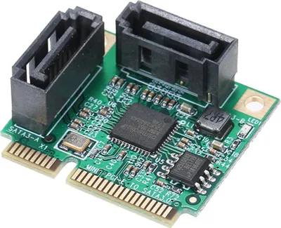 Zdjęcie produktu dla Karta rozszerzeń Mini PCI-E do 2 portów SATA3 Karta rozszerzeń SATA3.0 Mini Rozmiar Szybka transmisja Szeroka kompatybilność
