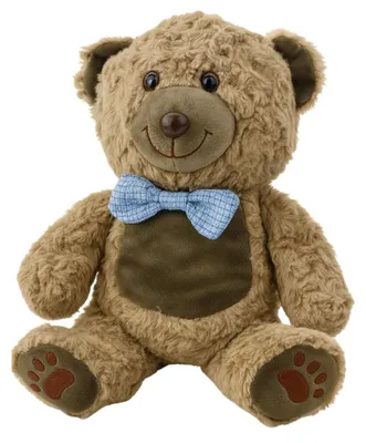 Obrázek produktu pro Plyšový maskot objímatelný modrý medvídek světle hnědý 30 cm
