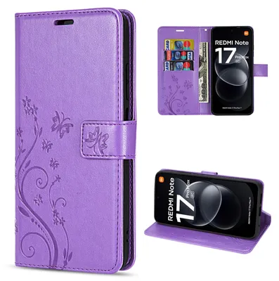 Produktbild von Hülle für Xiaomi Redmi Note 17 Pro 5G Handyhülle mit [Kartenfächern] Lila