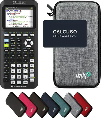 Produktbild von TI-84 Plus CE-T Python Edition inkl. WYNGS Schutztasche Hellgrau - Grafikrechner - Basic Set
