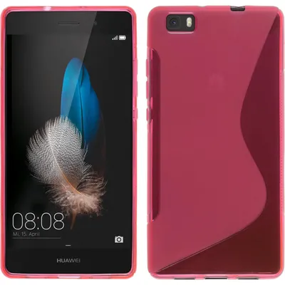 Produktbild von PhoneNatic Case kompatibel mit Huawei P8 Lite 2015 (1.Gen.) - pink Silikon Hülle S-Style + 2 Schutzfolien