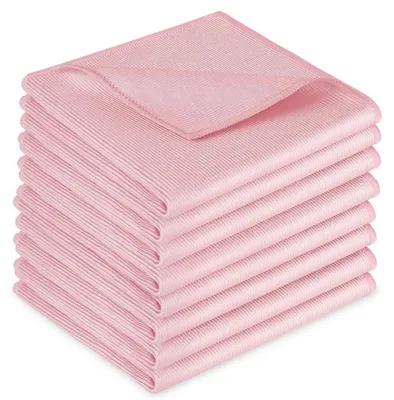 Zdjęcie produktu dla Ściereczki do czyszczenia okien z mikrofibry, 8 sztuk, 30 x 30 cm, różowe, nie pozostawiają smug