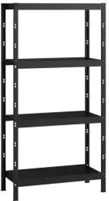 Produktbild von SCHULTE Regalwelt Profi-Steckregal mit 4 Böden, 195x100x50 cm (HxBxT), Traglast pro Ebene 120 kg, schwarz-Struktur