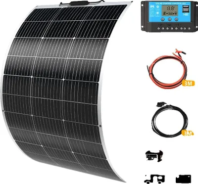 Produktbild von Solarpanel, monokristallin, semi-flexibles Design, 150W 12V Kit W