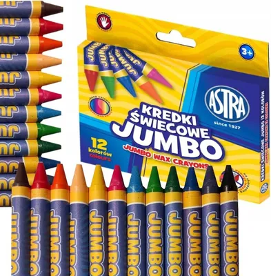 Produktbild von Astra JUMBO Wachsmalstifte 12 Farben 9mm/100mm AS316118005