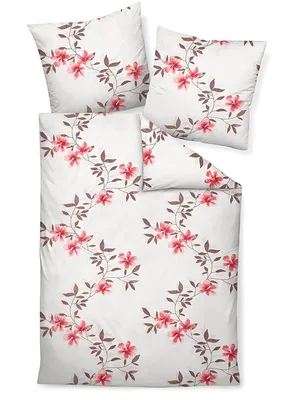 Produktbild von Janine DAVOS Feinbiber Bettwäsche Farbe granatrosé taupe Größe 155x220 cm + 80x80 cm AL